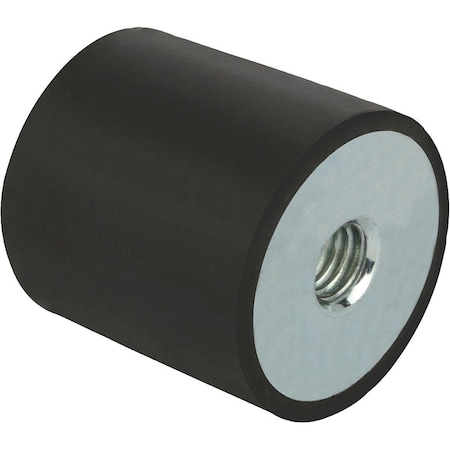 Kipp Rubber Buffer Type C Thread M04, D=15, H=15, Ss, Comp:Elast. Natural Rubber Shore 55A, Comp:Blk K0569.015015551